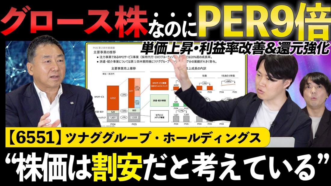 【銘柄勉強会】PER9 倍で成長企業。今後の成長戦略や伸び代について社長に直接聞いてみた！ツナググループ・ホールディングス 
